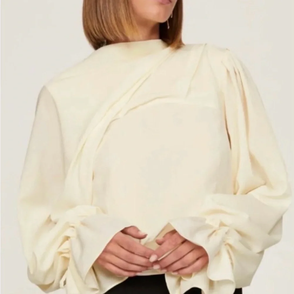 Osman Yousefzada Draped Tie Sleeve Blouse - Picture 4 of 4